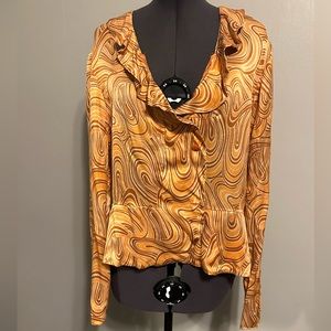 NWOT Willi Smith Silk Blouse Size L